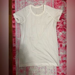 Lululemon white normal length short sleeve swifty tech size 10